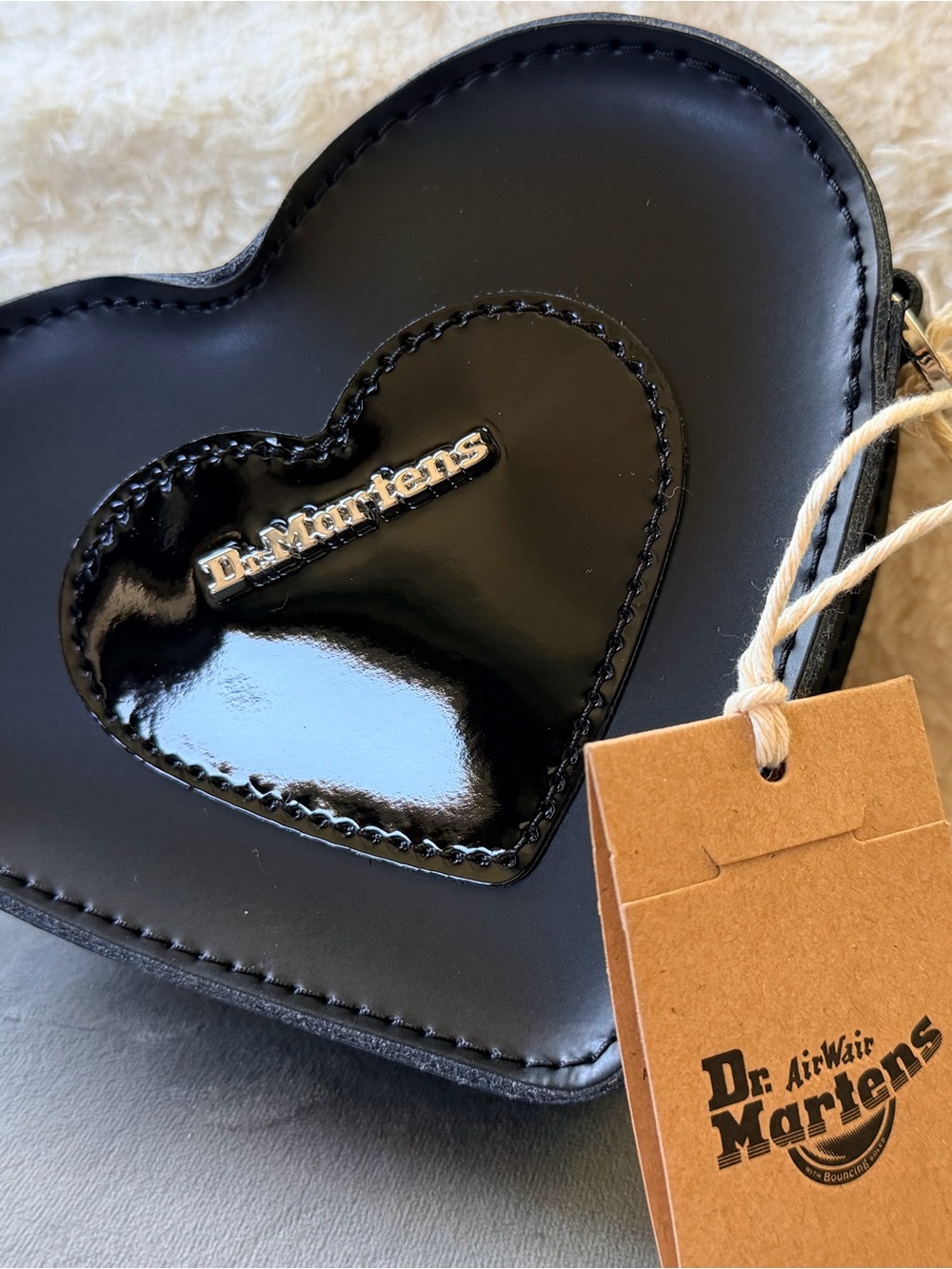 Dr. Martens Black Patent Heart Mini Bag